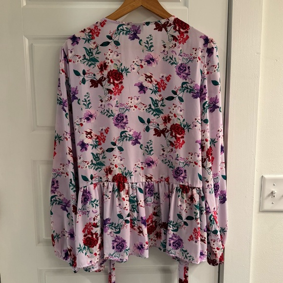 Bobeau Floral Wrap Blouse - Picture 4 of 10